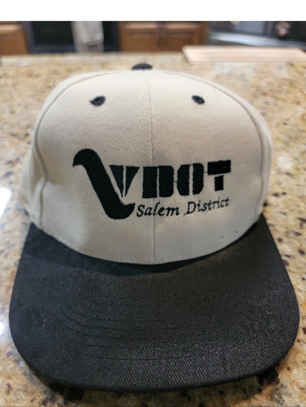 VDOT Salem District Two-Tone Snapback Hat - Cream & Black